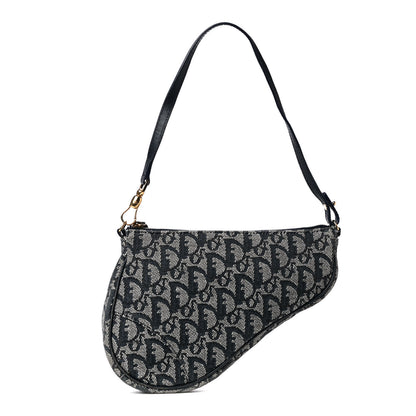 Christian Dior Monogram Mini Saddle Pochette Navy 1 of 4