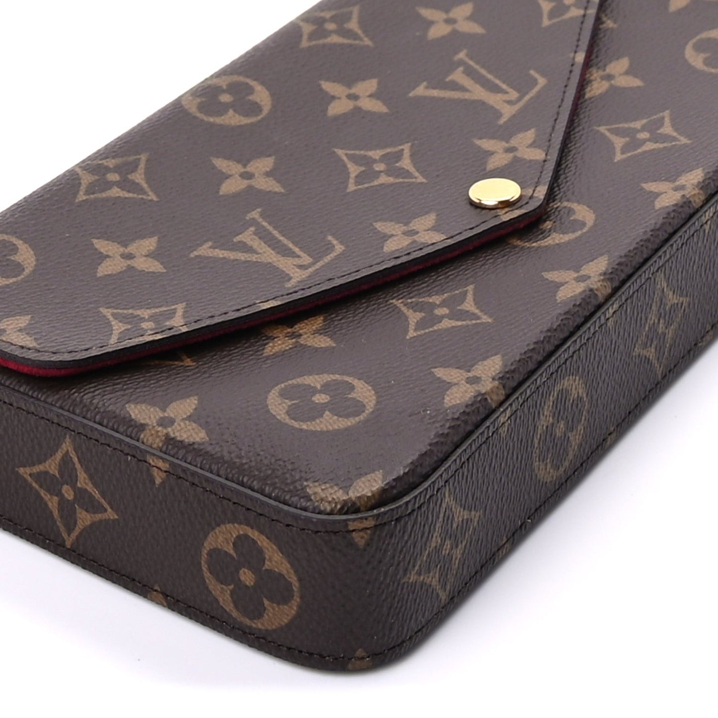 Monogram Pochette Felicie Chain Wallet Fuchsia
