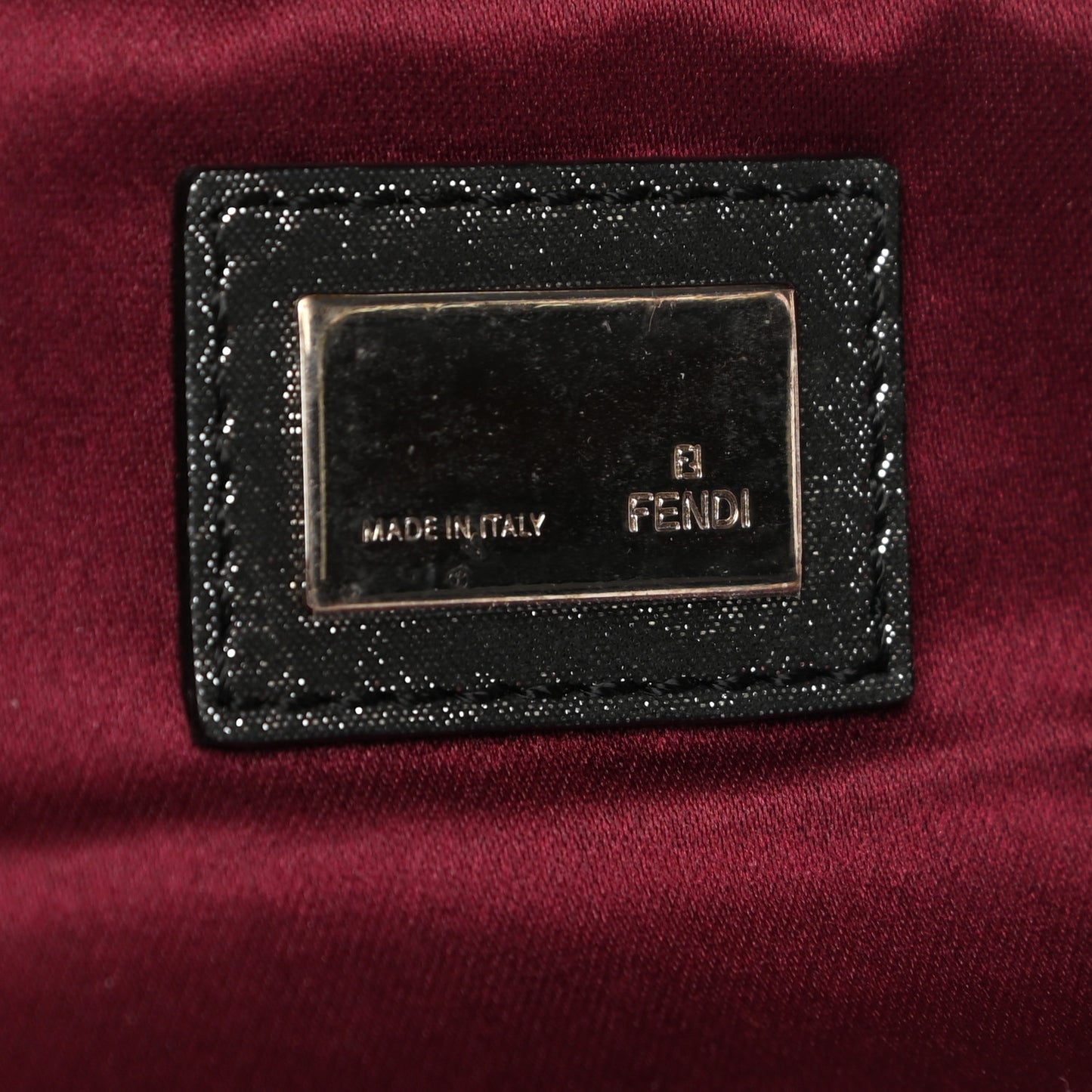 Metallic Lurex FF Cutout Baguette Clutch Silver