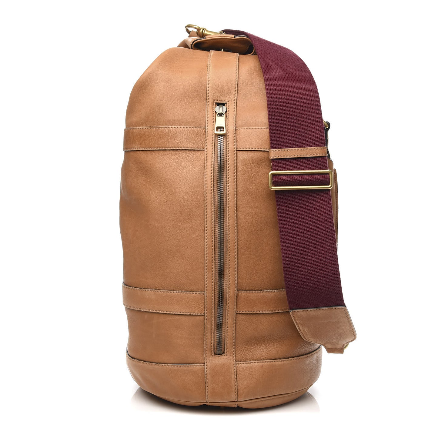 Soft Washed Calfskin Sling Duffle Biscotto