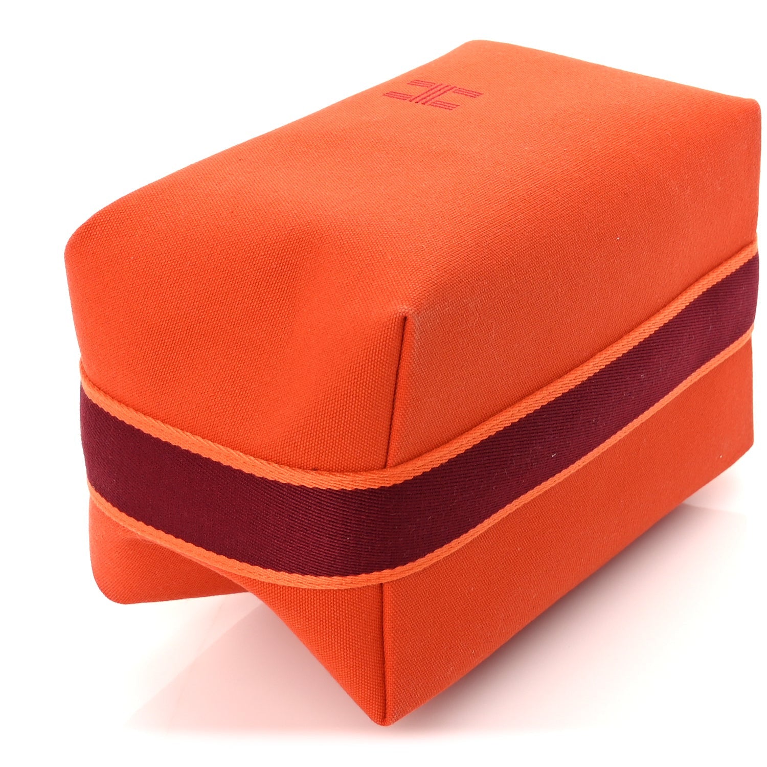 Hermes Canvas Large Bride-A-Brac Pouch Orange Feu Burgundy 8 of 9