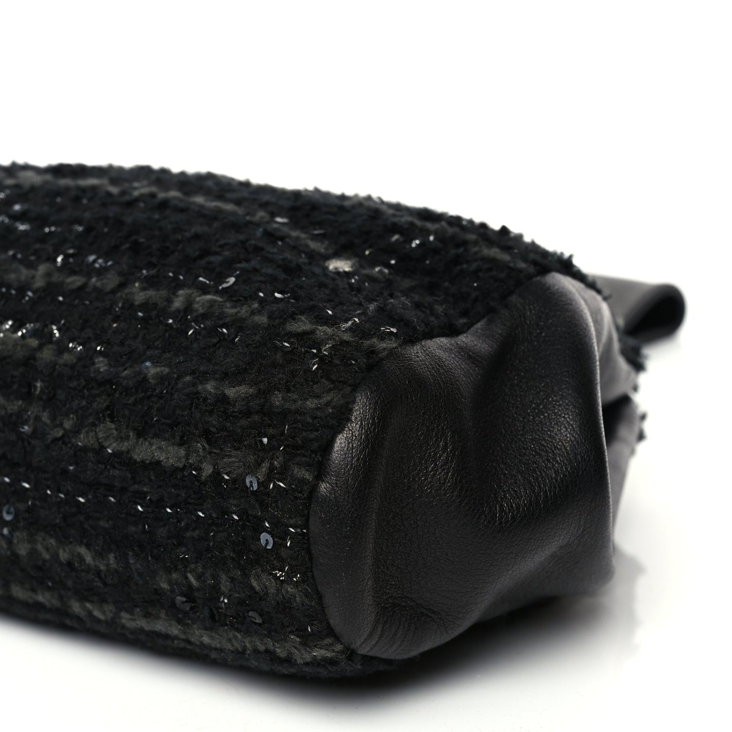 Tweed Lambskin Plexiglass CC Wristlet Black