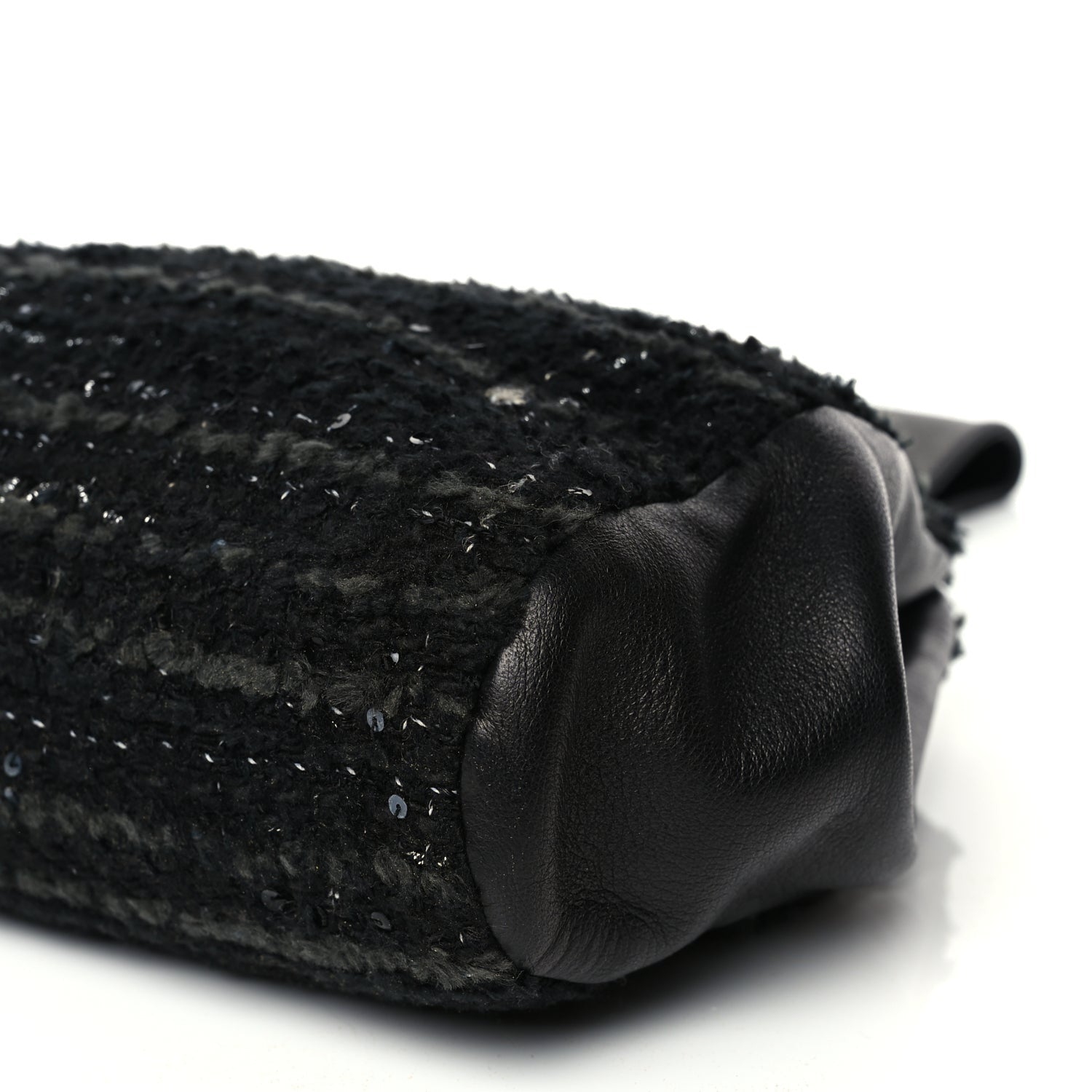 Chanel Tweed Lambskin Plexiglass CC Wristlet Black 8 of 8
