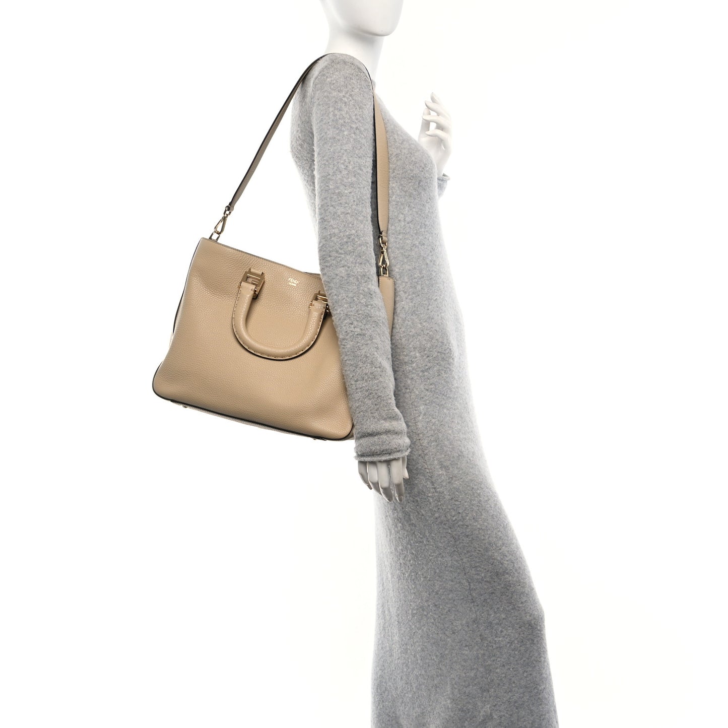 Cuoio Romano Selleria Medium FF Tote Miele Scuro