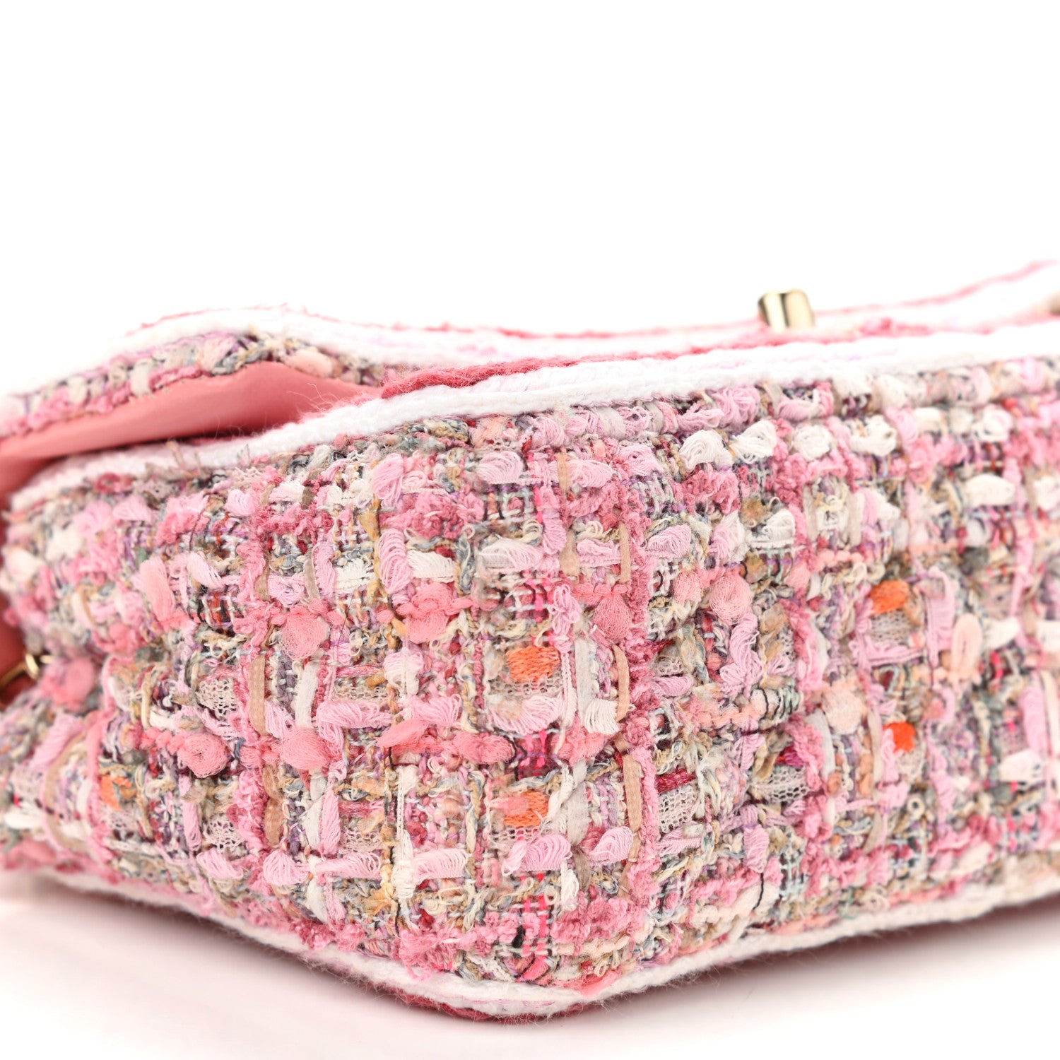 Chanel Tweed Braid Mini Flap White Pink 9 of 14