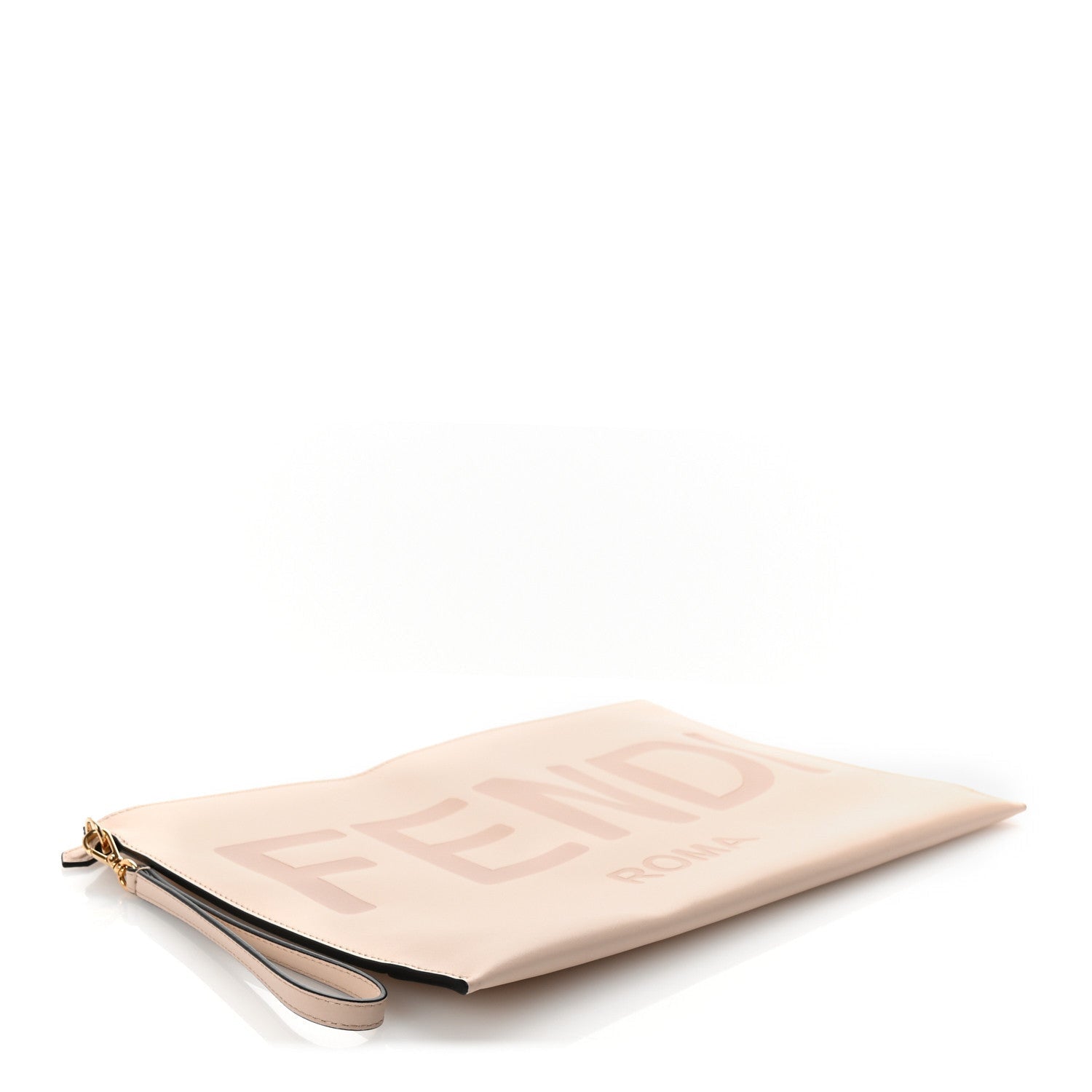 Fendi Vitello King Logo Embossed Large Flat Pouch Poudre 4 of 7