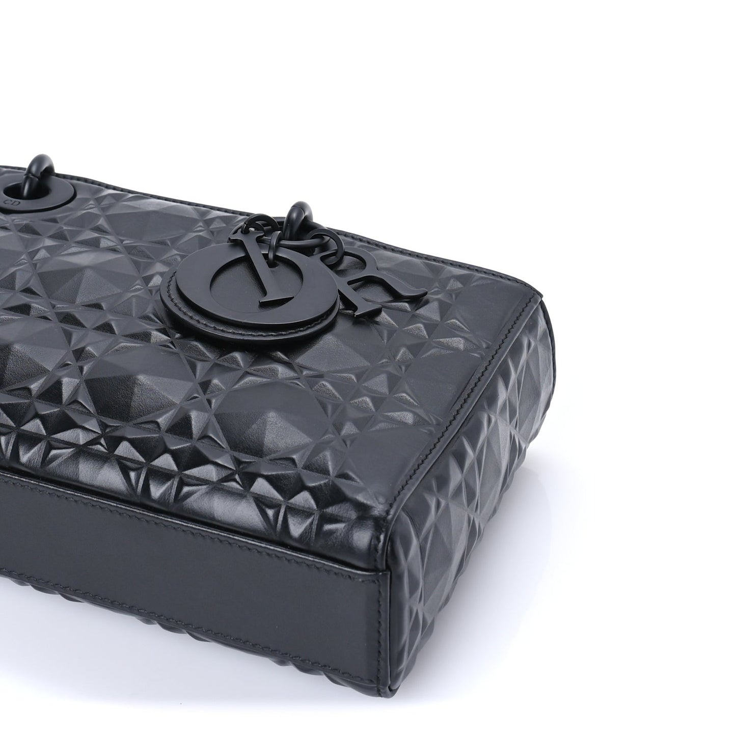 Calfskin Cannage Diamond Medium Lady D-Joy  Black