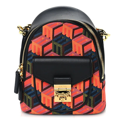 MCM Jaquard Cubic Monogram Rockstar X-Mini Tracy Backpack Multicolor 1 of 8