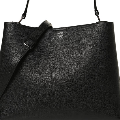 MCM Grained Calfskin Visetos Medium Sarah Hobo Black 16 of 17