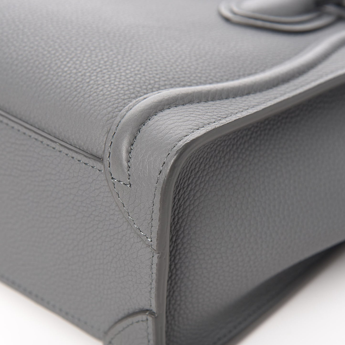 Drummed Calfskin Nano Luggage Kohl