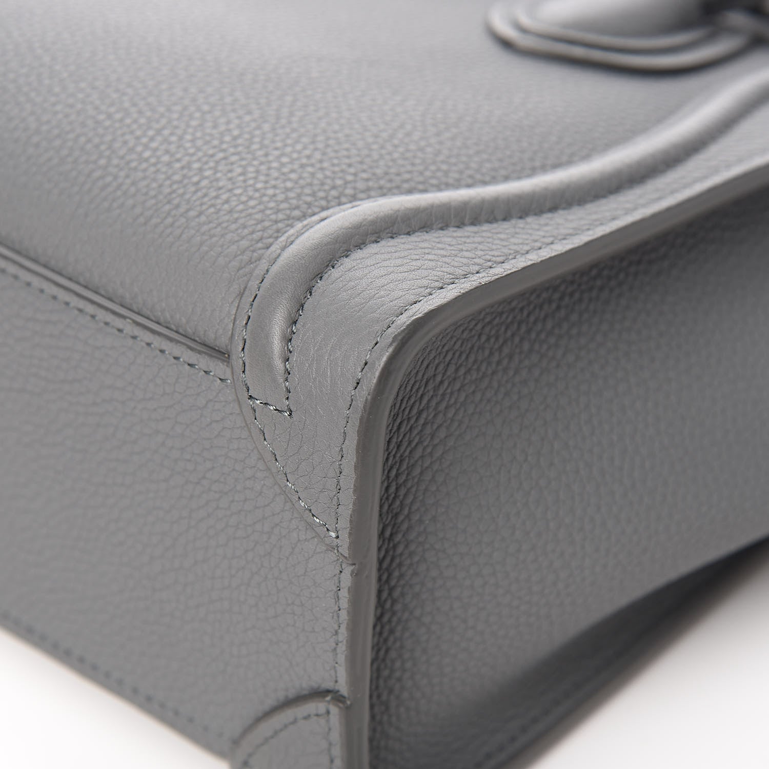 Celine Drummed Calfskin Nano Luggage Kohl 11 of 12