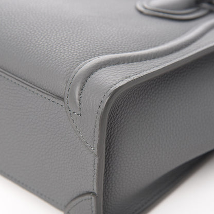 Celine Drummed Calfskin Nano Luggage Kohl 11 of 12