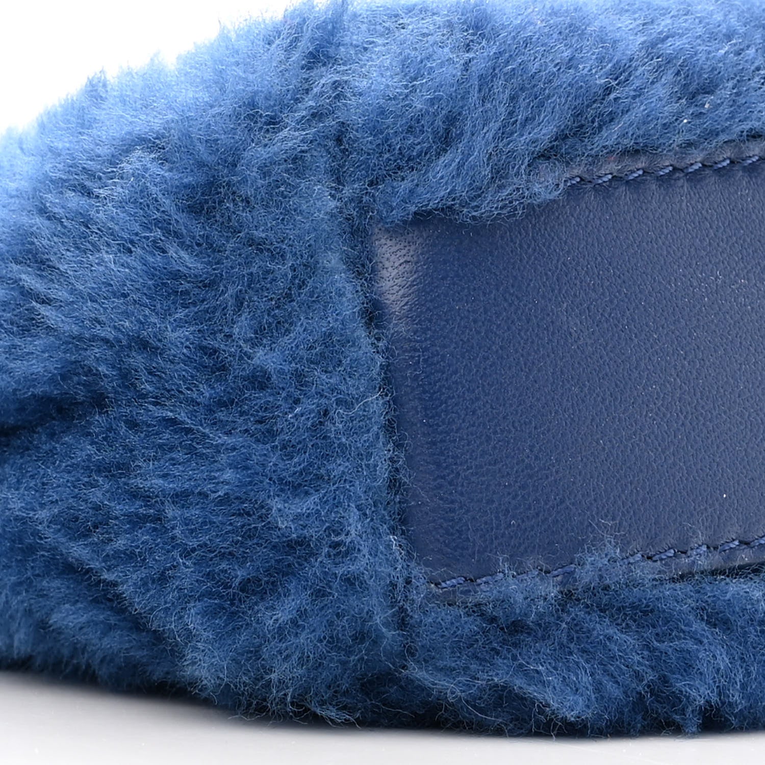 Fendi Shearling Shiny Nappa Micro Peekaboo Iconic Satchel Blue 10 of 11
