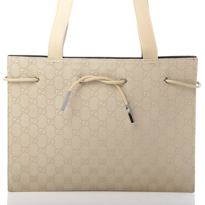 Gucci Monogram Drawstring Bag Beige 8 of 13