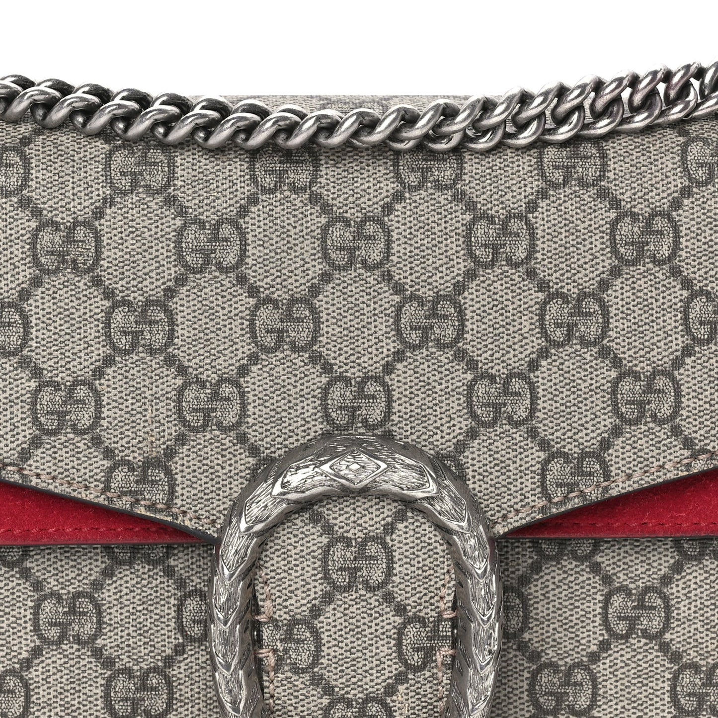 GG Supreme Monogram Small Dionysus Shoulder Bag  Red