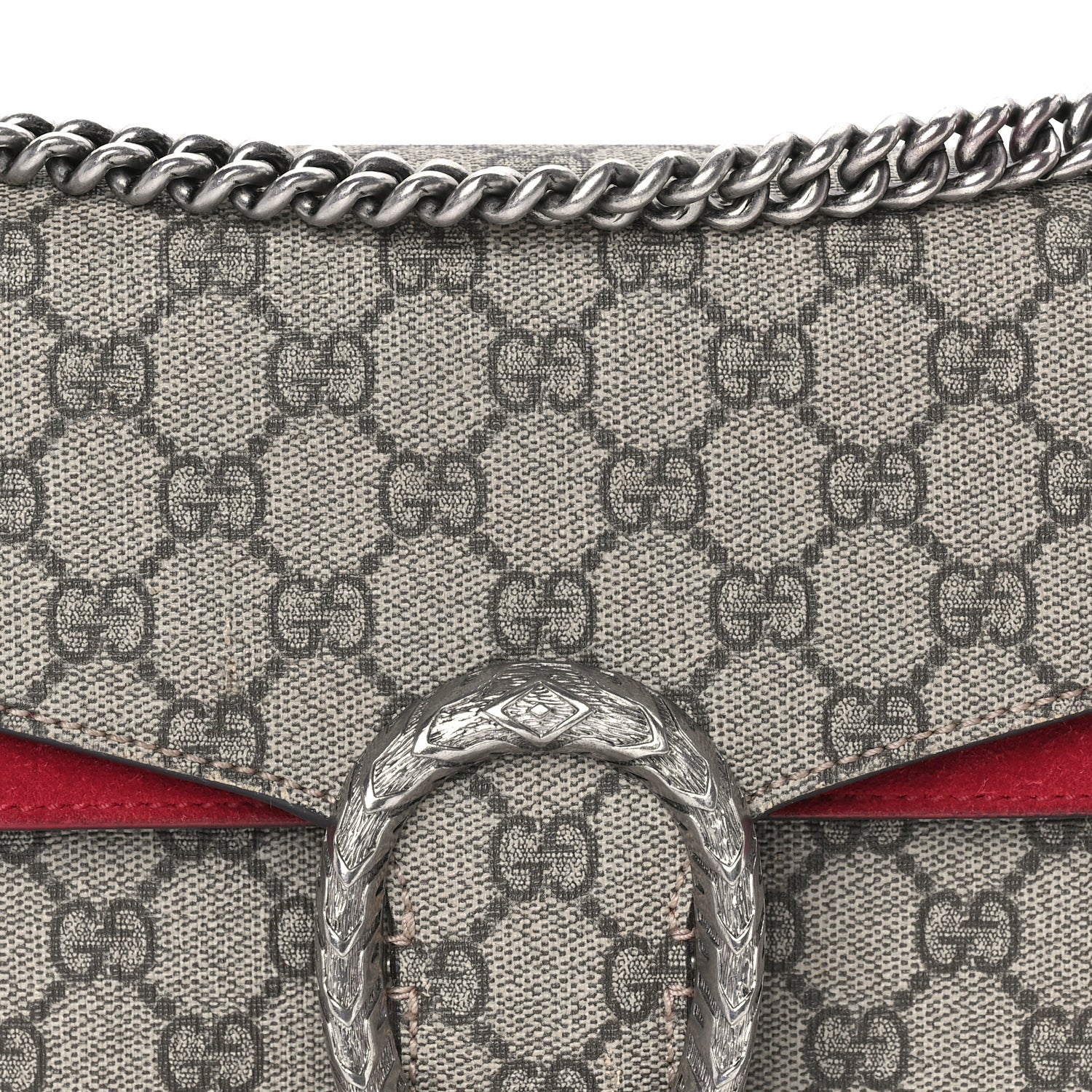 Gucci GG Supreme Monogram Small Dionysus Shoulder Bag  Red 6 of 7