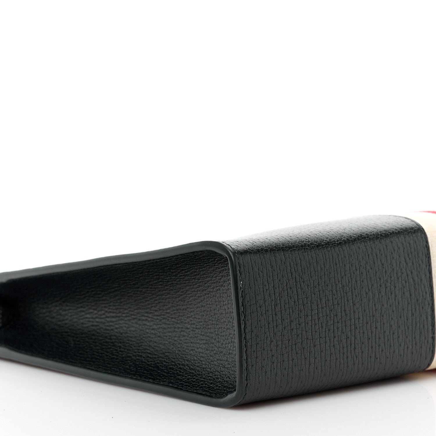 Gucci Textured Dollar Calfskin Nylon Gucci Stripe New Web Cosmetic Case Black Ecru Verde Rosso 10 of 12