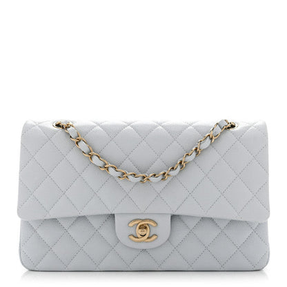 Chanel Caviar Quilted Medium Double Flap Light Blue 2 of 2