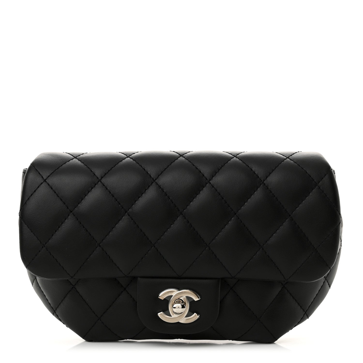 Chanel Calfskin Quilted CC Uniform Flap Belt Bag Black 1 of 11