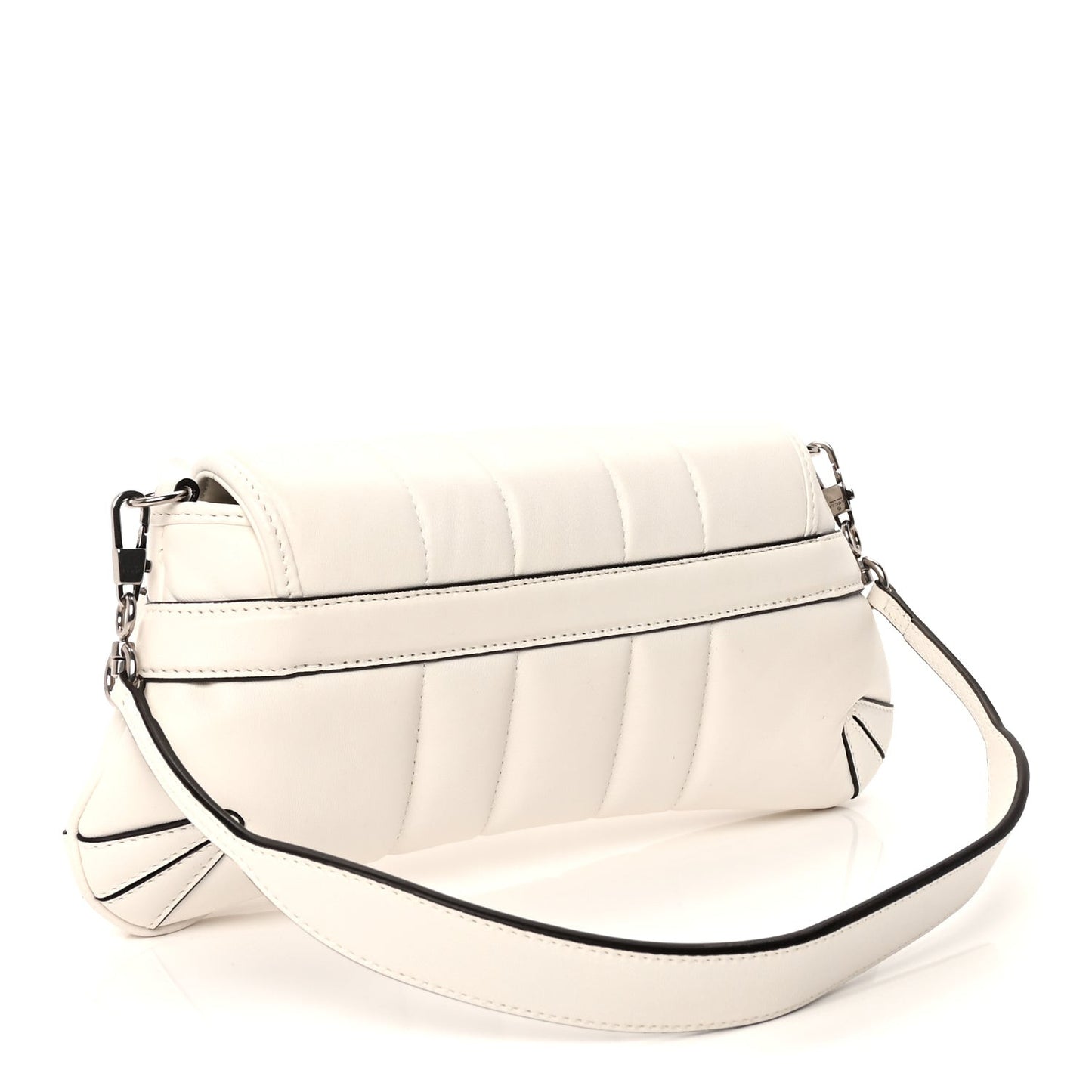 Nappa Vertical Matelasse Small Maxi Horsebit Chain Shoulder Bag Great White