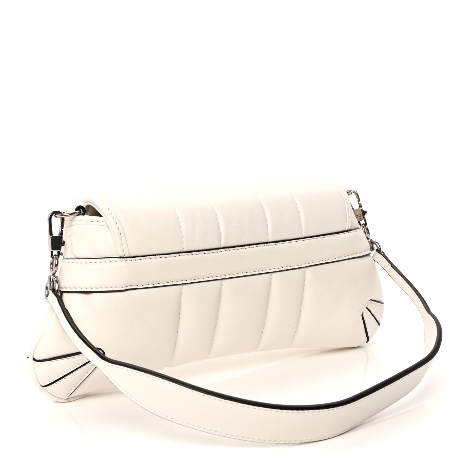 Gucci Nappa Vertical Matelasse Small Maxi Horsebit Chain Shoulder Bag Great White 2 of 8