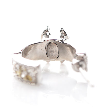 Chanel Crystal CC Hoop Earrings Silver 4 of 5