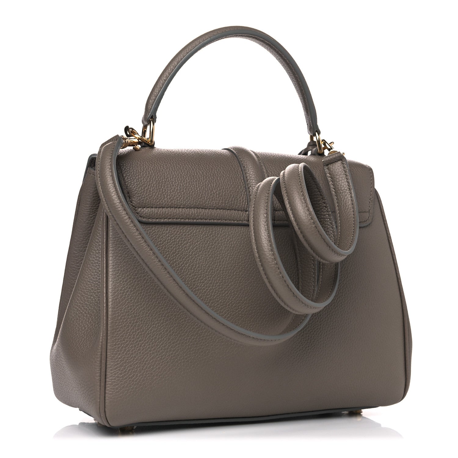 Celine Grained Calfskin Small 16 Top Handle Bag Pebble 4 of 14