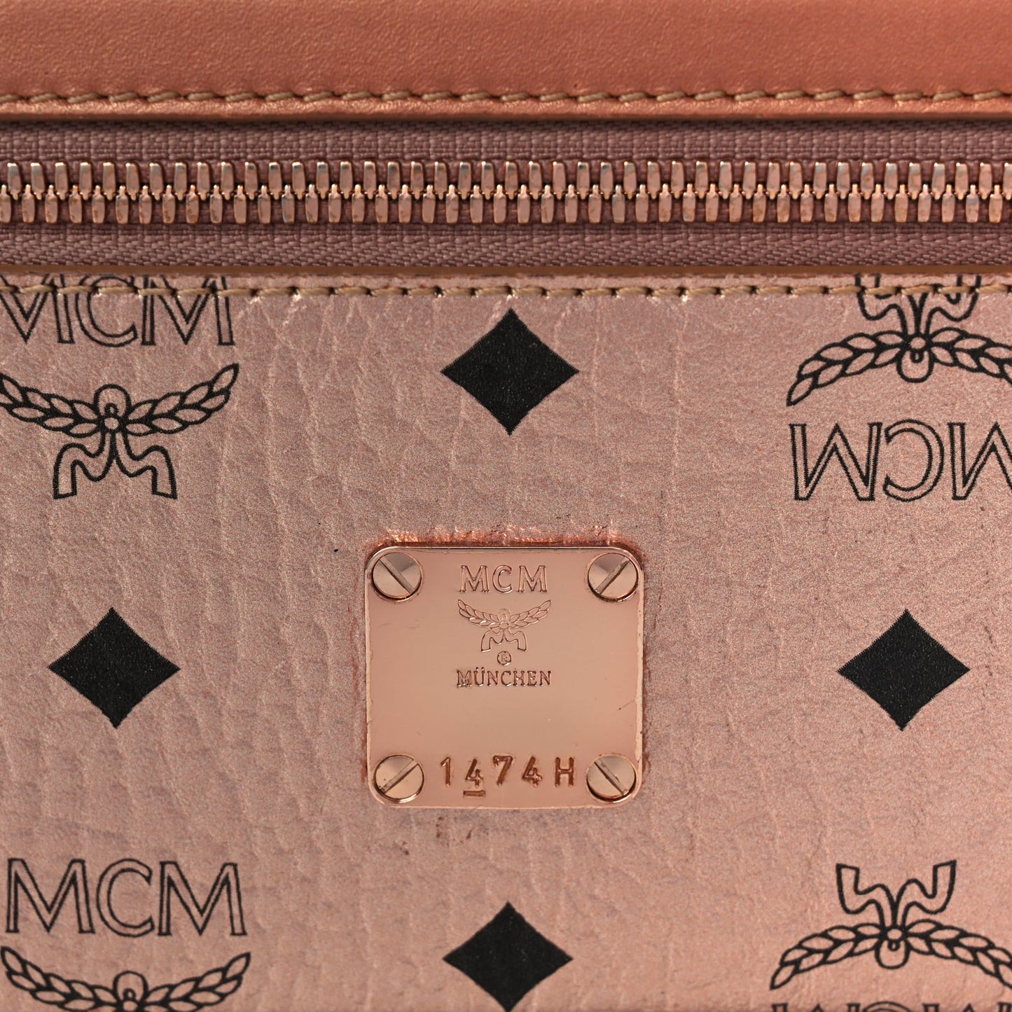 Metallic Visetos Vanity Case Champagne Gold