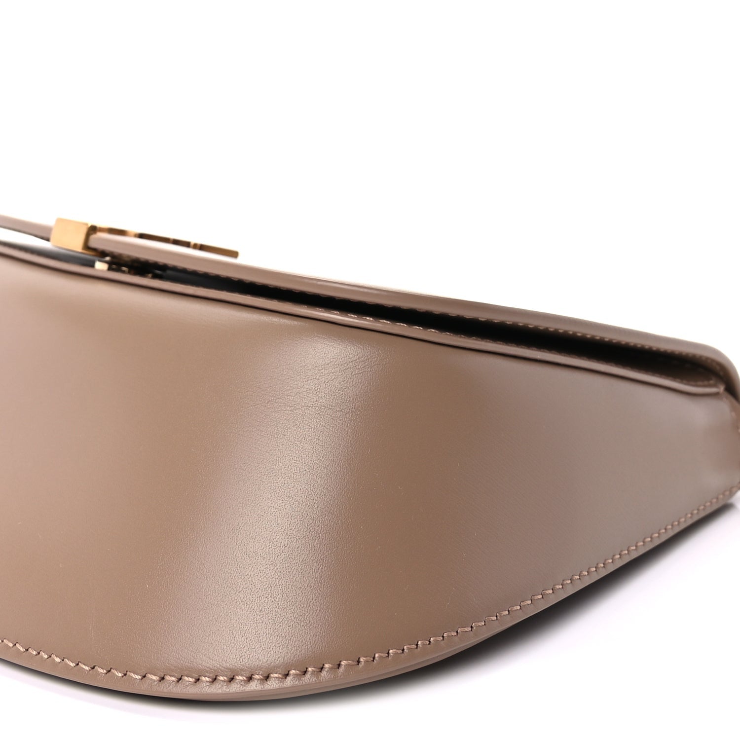 Saint Laurent Box Calfskin Mini Voltaire Top Handle Bag  Dark Toffee 7 of 8