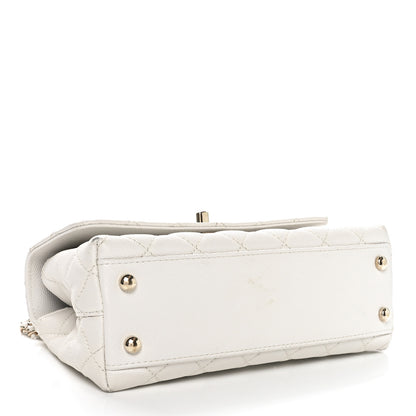 Chanel Caviar Quilted Mini Coco Handle Flap White 4 of 10