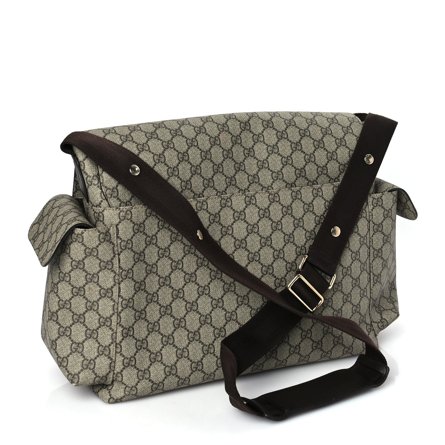 Gucci GG Plus Monogram Messenger Diaper Bag Dark Brown 2 of 8