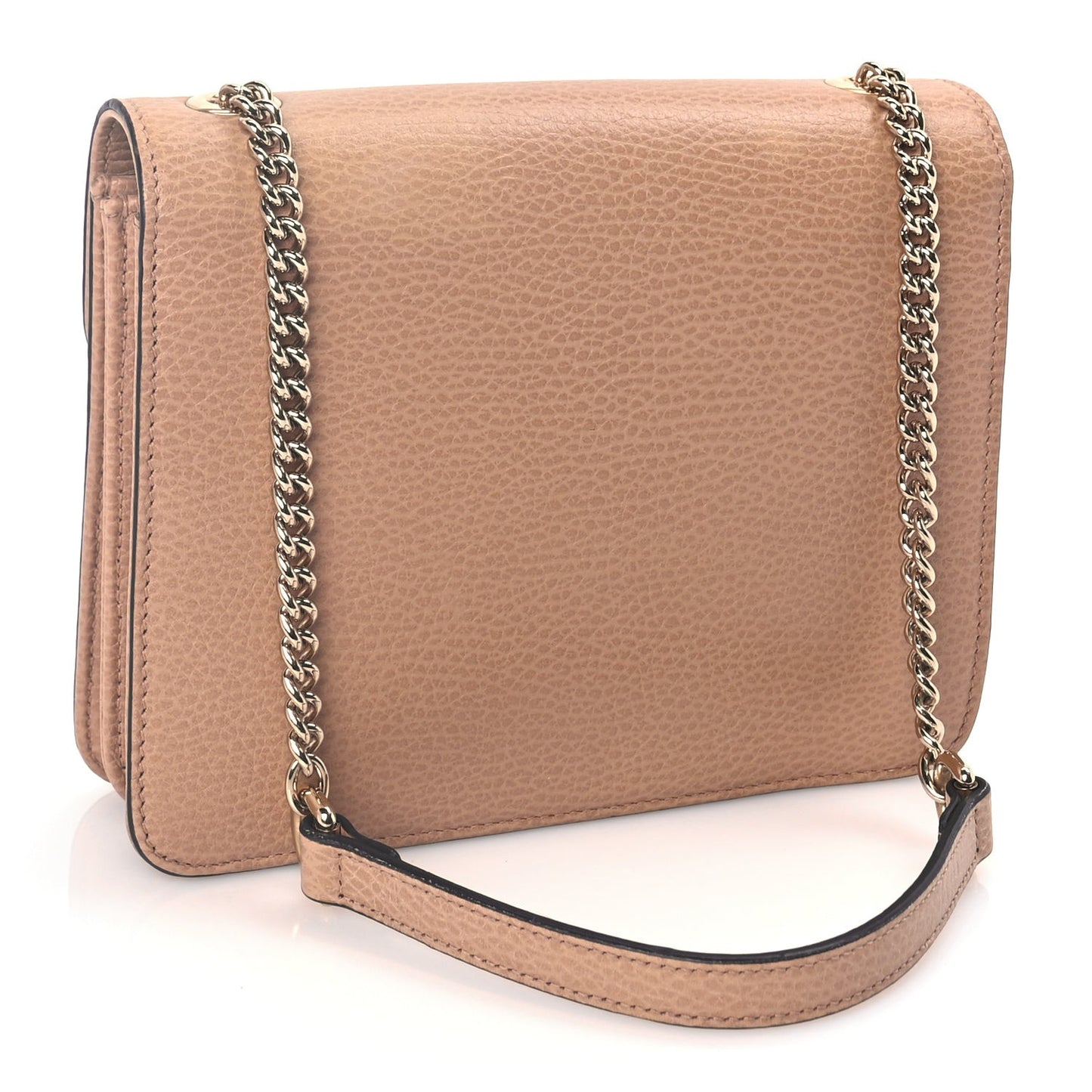 Dollar Calfskin Small Interlocking G Shoulder Bag Camelia