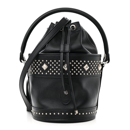 Saint Laurent Smooth Calfskin Studded Small Bahia Drawstring Bucket Bag Black 1 of 7