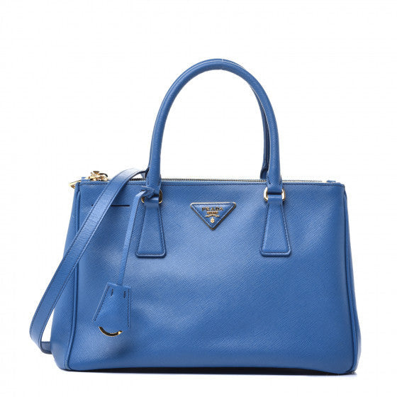 Prada Saffiano Small Galleria Double Zip Tote Bluette 1 of 1