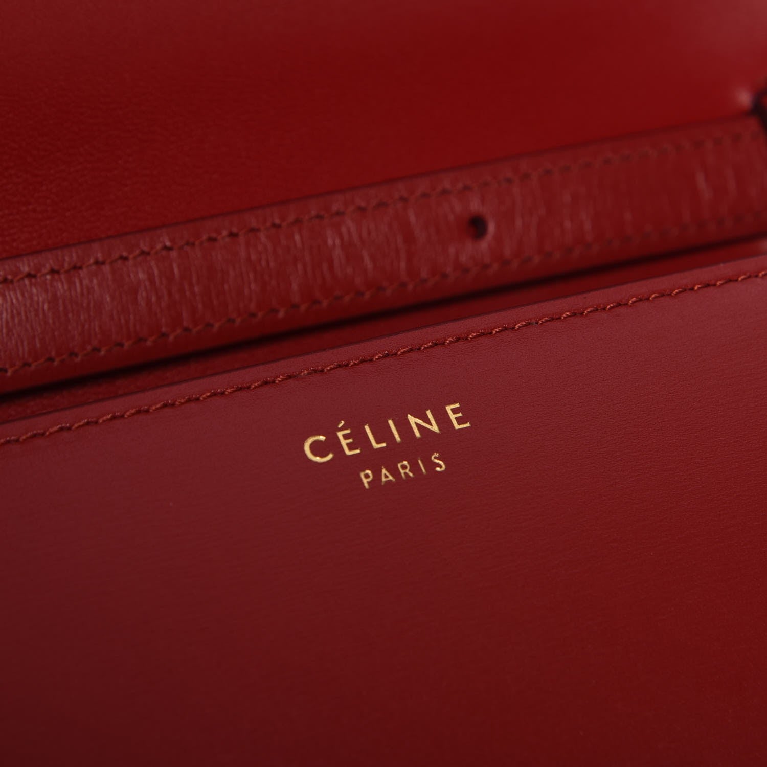 Celine Box Calfskin Medium Classic Box Flap Bag Red 6 of 8