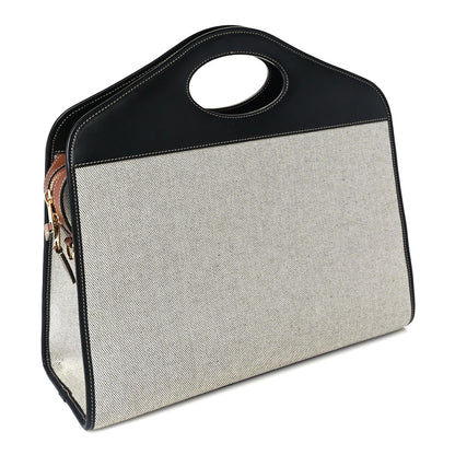 Burberry Canvas Smooth Calfskin Two Tone Small Pocket Bag  Black 2 of 8