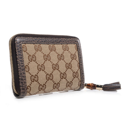Gucci Monogram Bamboo Zip Around Compact Wallet Brown 3 of 7