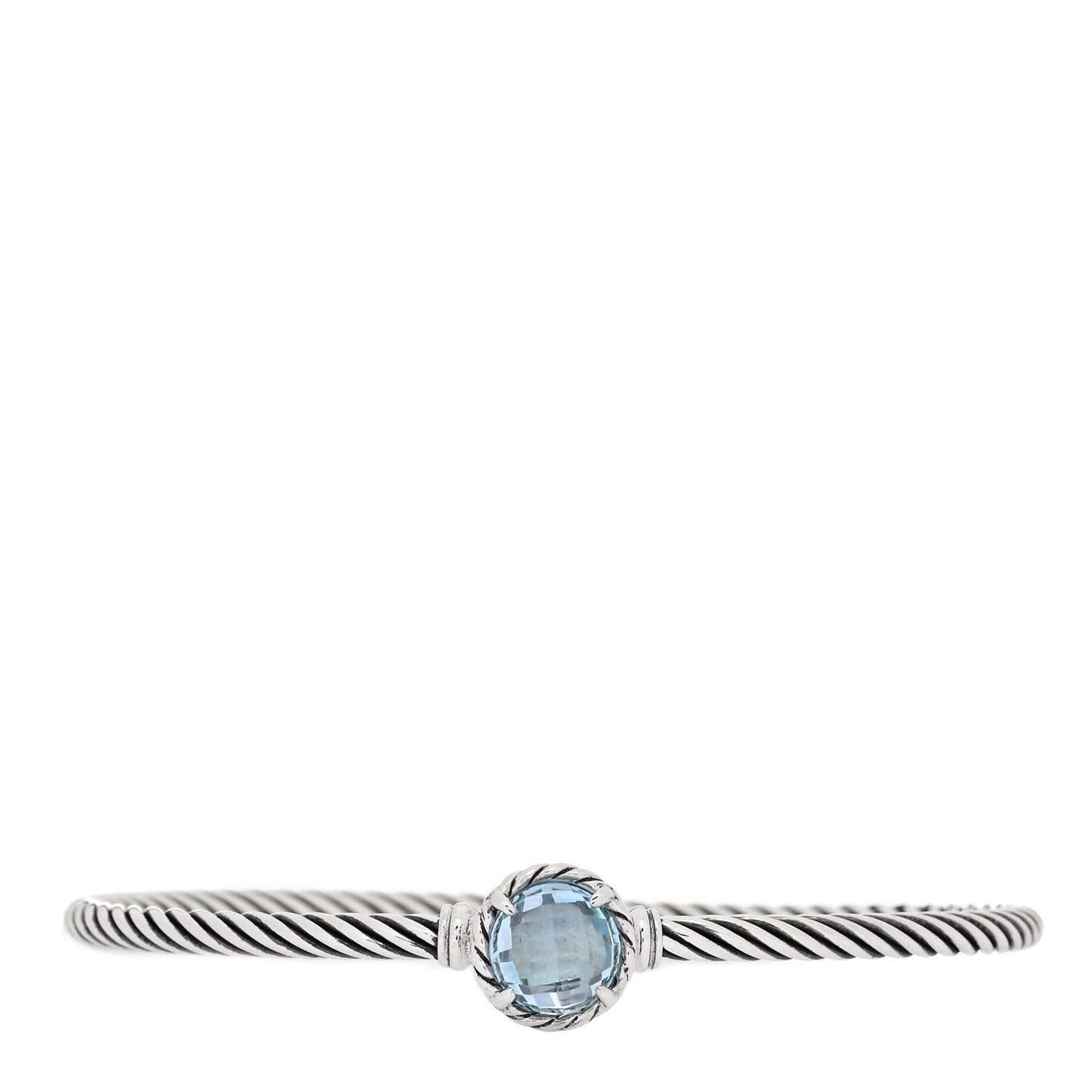 Sterling Silver Blue Topaz 3mm Chatelaine Bracelet