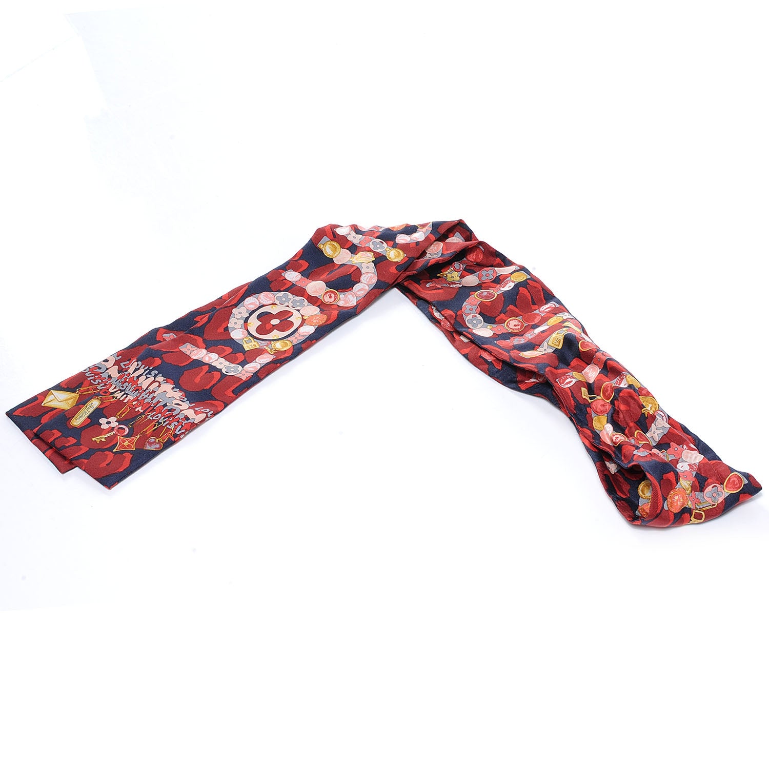 Louis Vuitton Silk Leopard Charms Bandeau Navy 2 of 4