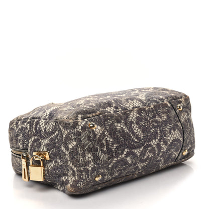 Prada Cervo Lux Print Lace Bauletto Bag Talco 4 of 12