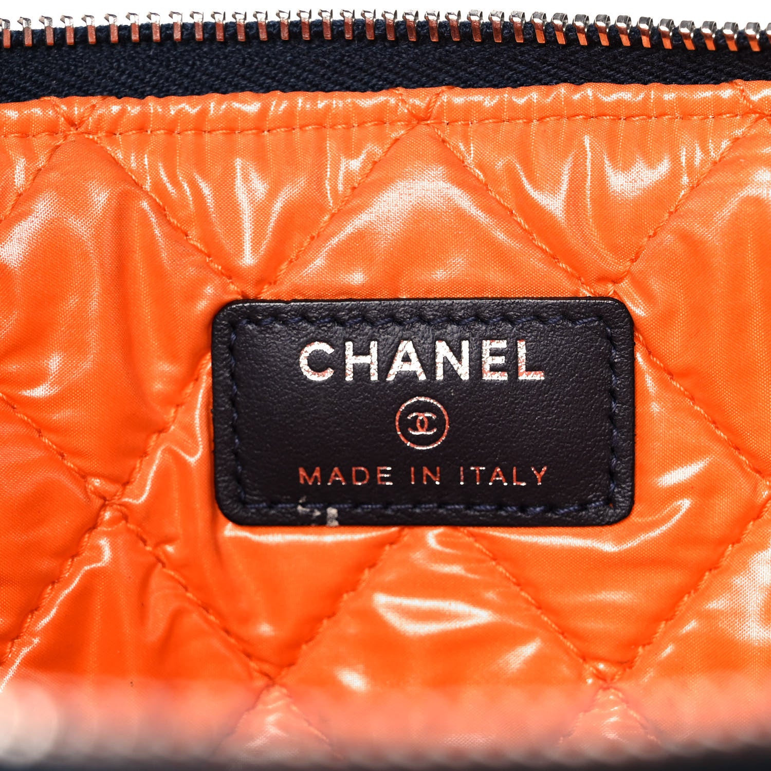 Chanel Denim Medium Deauville Cosmetic Pouch Blue Orange 6 of 10