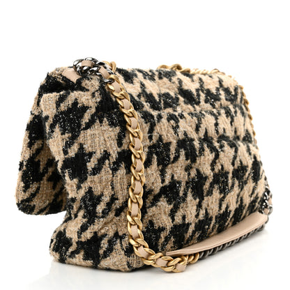Chanel Tweed Maxi Chanel 19 Flap Beige Black 3 of 12