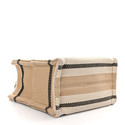 Celine Stripe Triomphe Small Cabas Beige Black 4 of 11