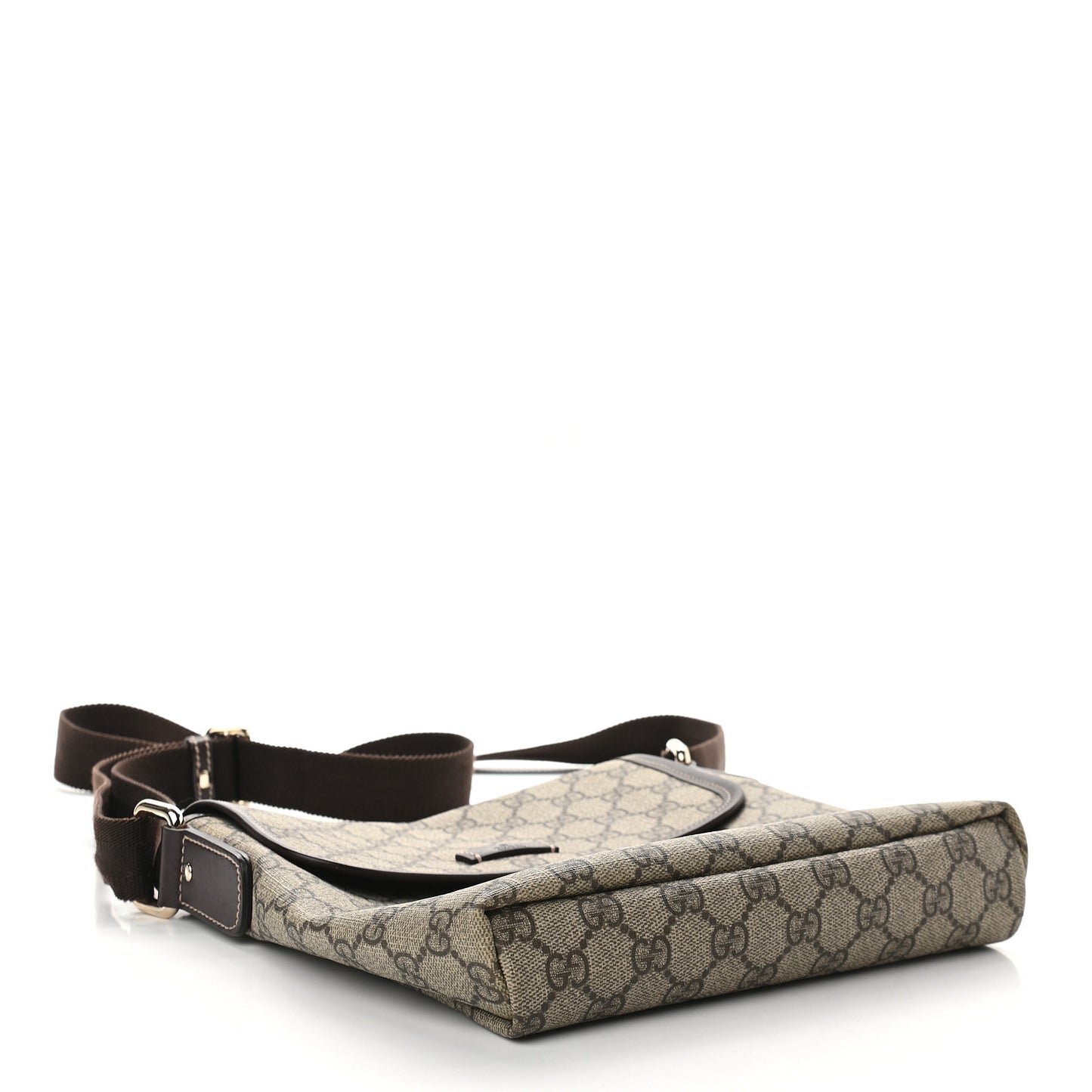 GG Plus Monogram Small Flap Messenger Bag Beige Dark Brown