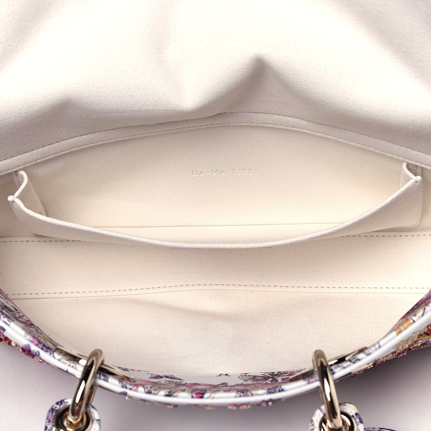 Calfskin Embroidered Butterfly Printed Lady D-Joy Multicolor