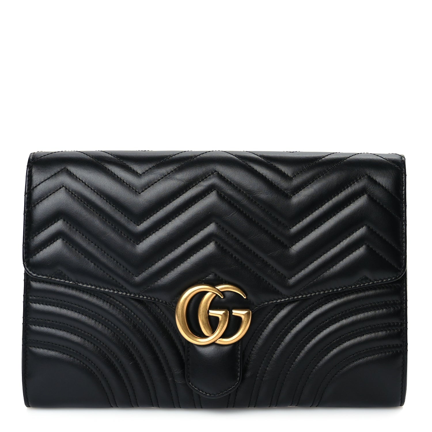 Gucci Calfskin Matelasse GG Marmont Clutch Black 1 of 10