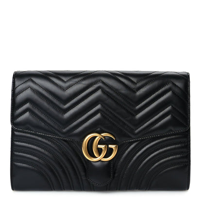 Gucci Calfskin Matelasse GG Marmont Clutch Black 1 of 10