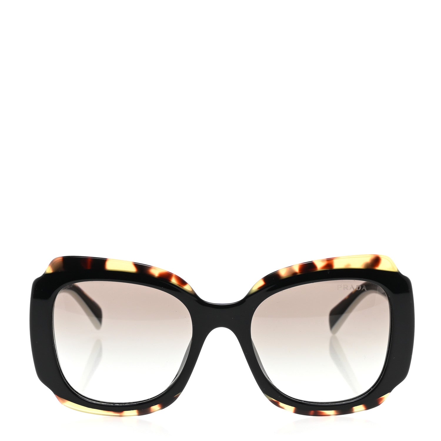 Prada Acetate Square Sunglasses SPR 16Y Black Havana 2 of 7