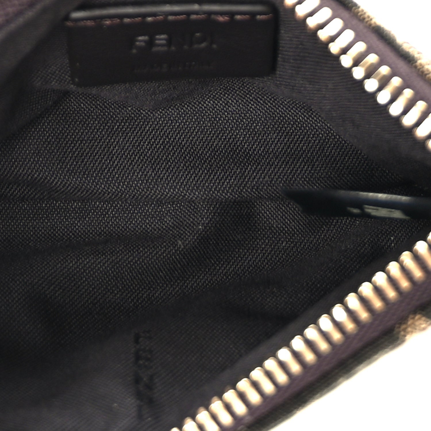 Fendi Fabric Jacquard Mini Flat Pouch  Tobacco Brown Real Ebony 4 of 8