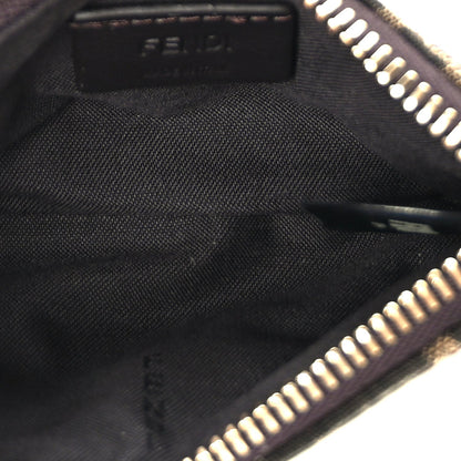 Fendi Fabric Jacquard Mini Flat Pouch  Tobacco Brown Real Ebony 4 of 8